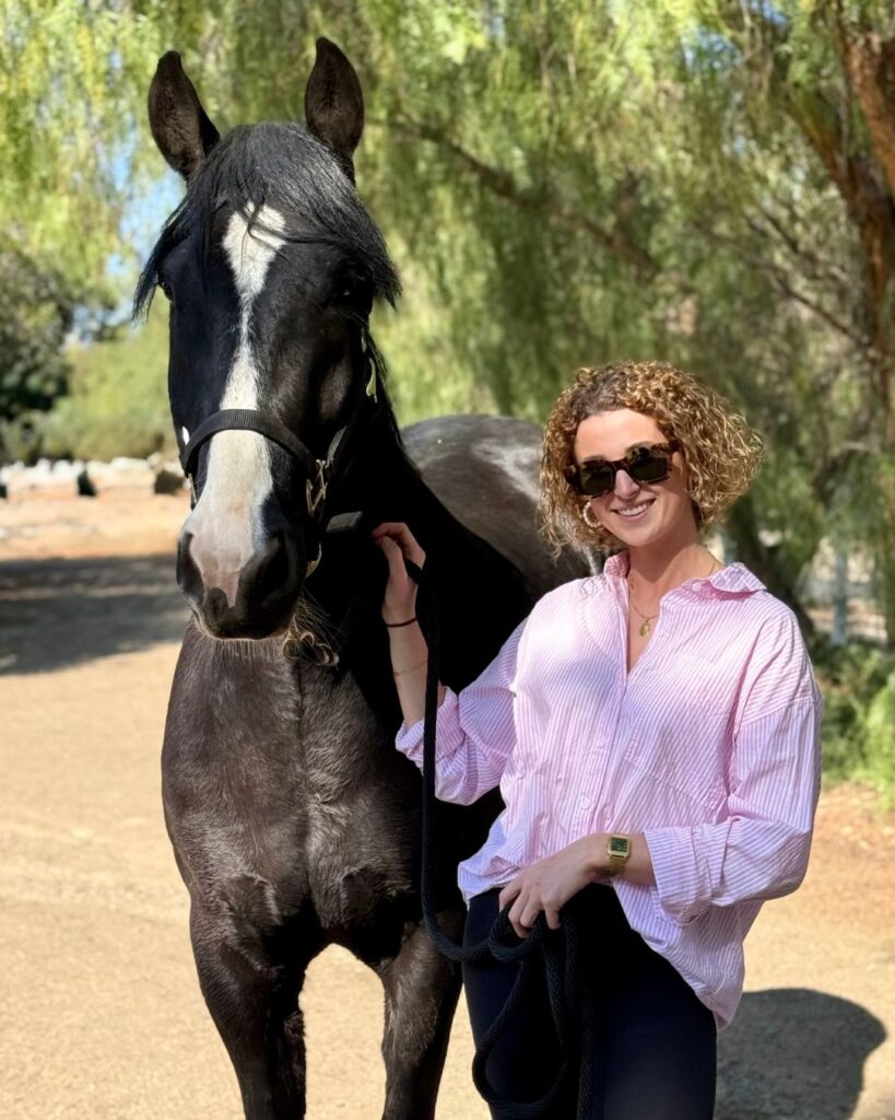 horse trainer with a sport horse